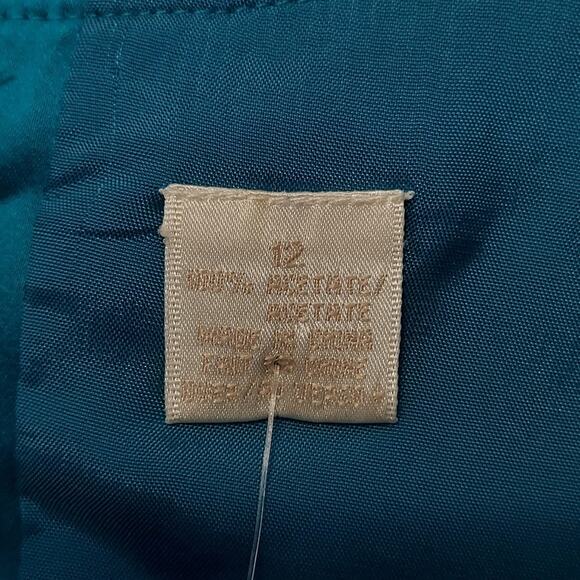 NWT! Dana Buchman Faux Silk Turquoise Teal Blue Button Back Crop Tank Blouse Top - Picture 5 of 9